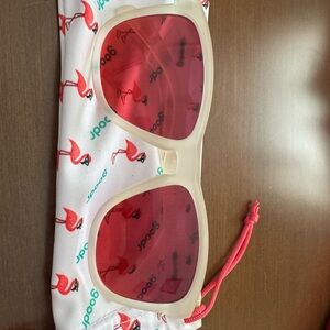 Goodr Sunglasses - frost white with red/pink lenses